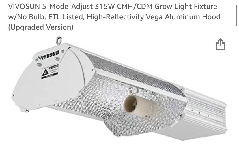 VIVOSUN 5-Mode-Adjust 315W CMH/CDM Grow Light Fixture WITH Bulb