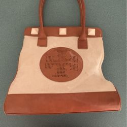 Tory Burch Tote Bag Canvas And Leather 