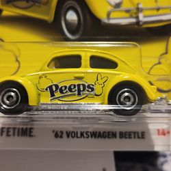 Matchbox ‘62 Volkswagen Beetle (Bug) Yellow PEEPS #2/5 Candy Series 1:64 Scale