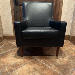Black Faux Leather Chair