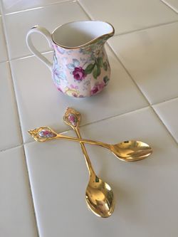 Creamer and spoons