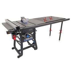 Delta Table Saw w/Cast Iron Extensions and 52” Rails