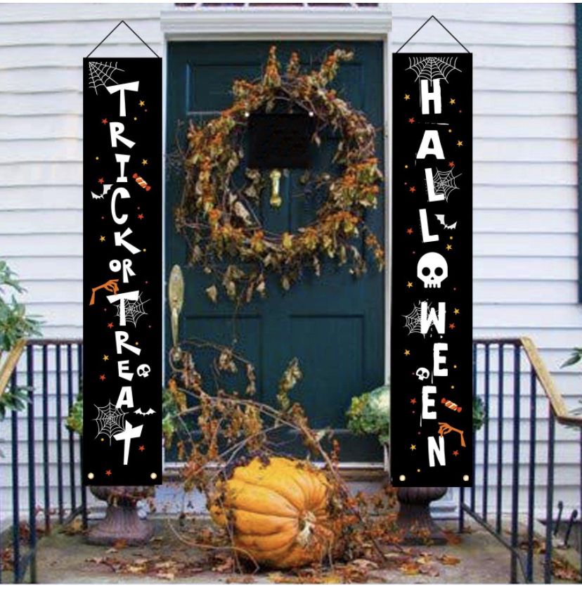 Halloween Decorations Outdoor ,Trick or Treat & Halloween Signs for Front Door or Indoor Home Decor