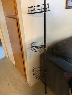 3-Tier Metal Wire Tension Pole Shelf