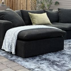 Modern Charcoal Black Living Spaces 108" Sofa With Reversible Chaise