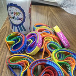 Happy Birthday Bracelets And Stickers