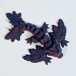 3D Printed Flexi Red & Blue Lunar Dragon