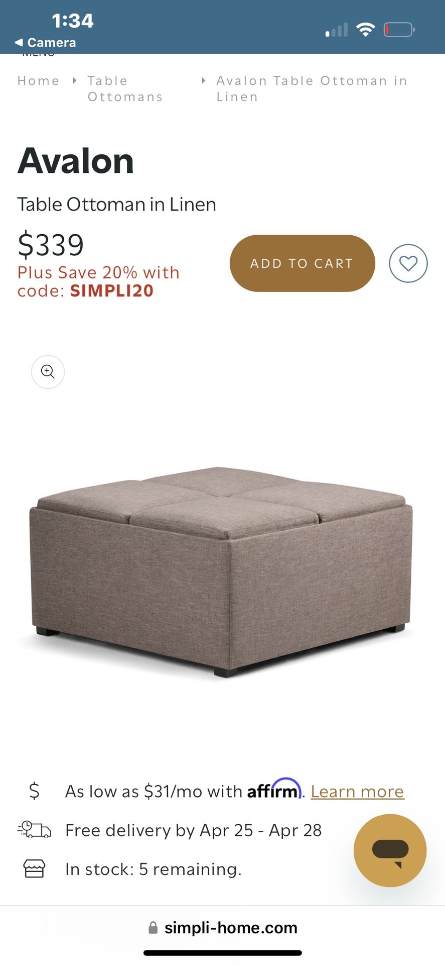 Storage Ottoman