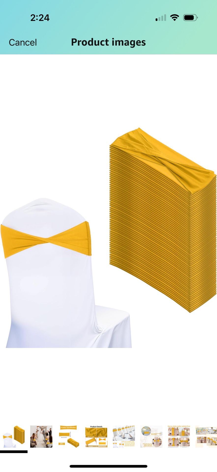 98 Pcs Spandex Chair Sashes