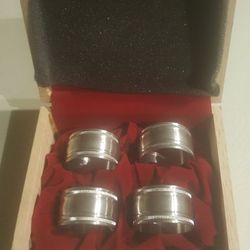 4 pewter napkin rings by Royal Selangor