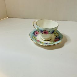 Foley Cornflower Tea Cup and Saucer