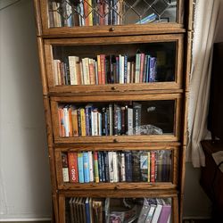 Vintage glass bookshelf