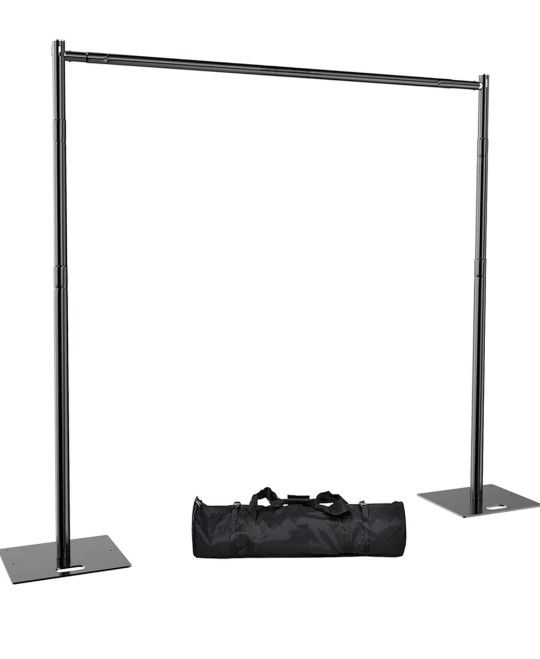 Pipe and Drape Backdrop Stand 10FT x 10FT, Adjustable Backdrop Stand Heavy Duty, Background Stand with Metal Base, Backdrop Stand for Parties, Photogr
