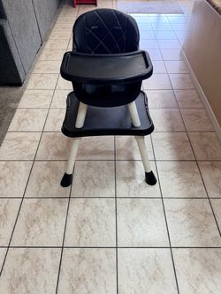 Black Baby High Chair with Tray