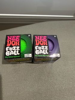 Detailed): NeeDoh Fuzz Ball Squishy Stress Toy by Schylling - Lot of 2 (Green & Purple) Brand New