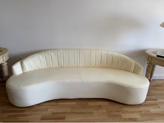 Modern Curved Cream Sofa