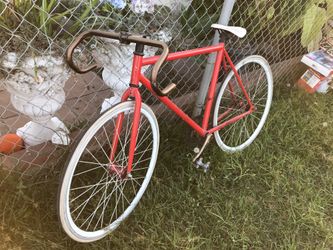 Red training bike