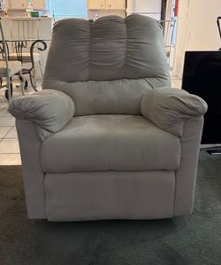 Gray Upholstered Recliner Chair