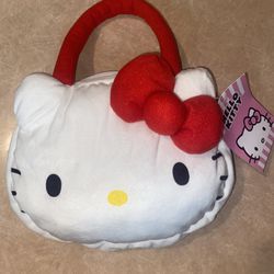 Hello Kitty Head Shaped Purse 9” Red And White 
