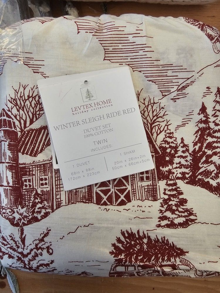 Home Winter Sleigh Ride Reversible 2-Pc. Duvet Cover Set, Twin
