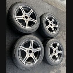 4 — 185/65r15 4x114.3 4x4.5 Accord Sentra Versa  Wheels Rims Good 90% Treads 2024 DOT TIres!!!