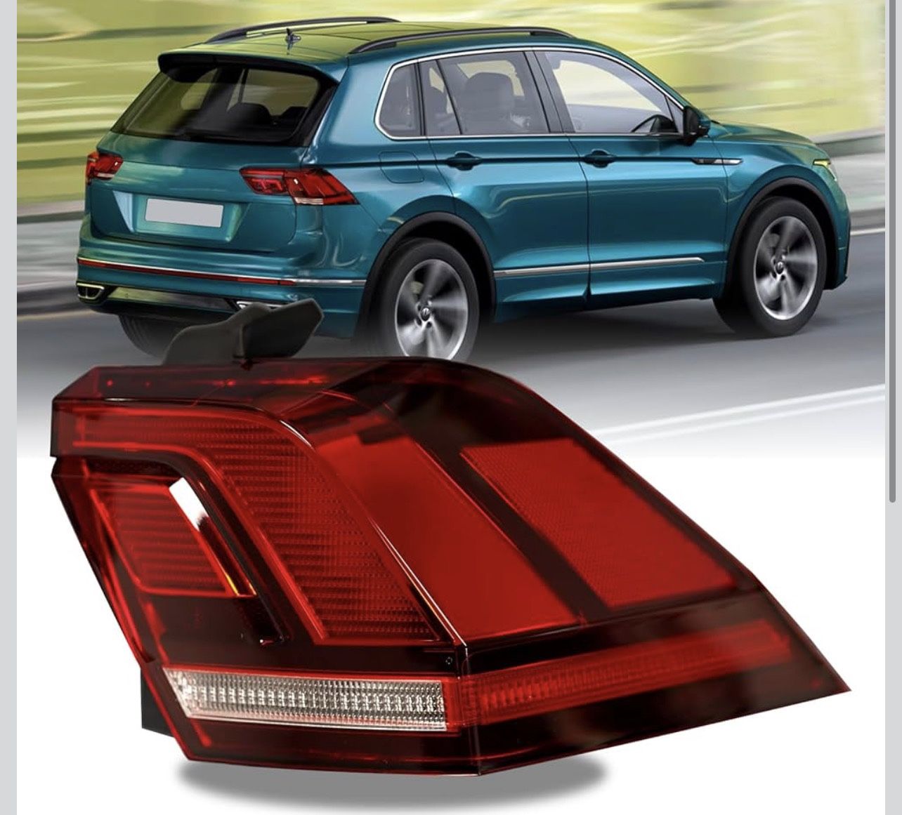 Road Hawk Rear Tail Light Brake Lamp for Volkswagen Tiguan 2018 To 2023