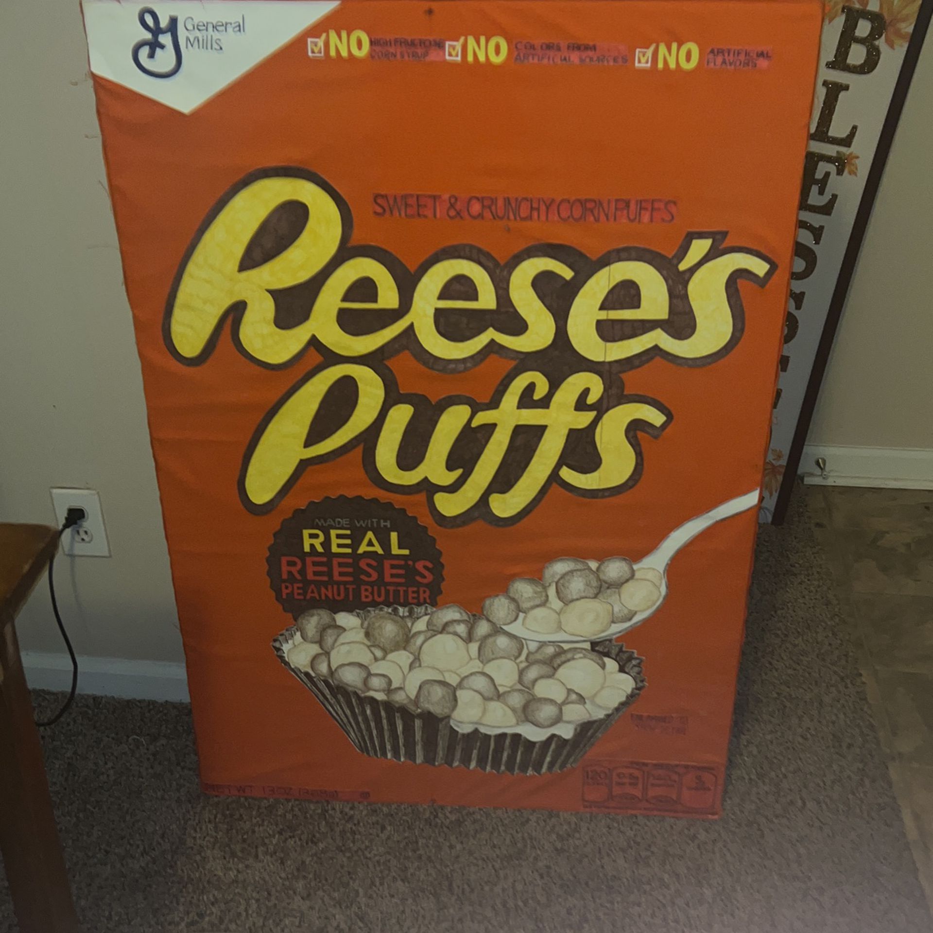 Giant Reese’s Puffs Cereal Box