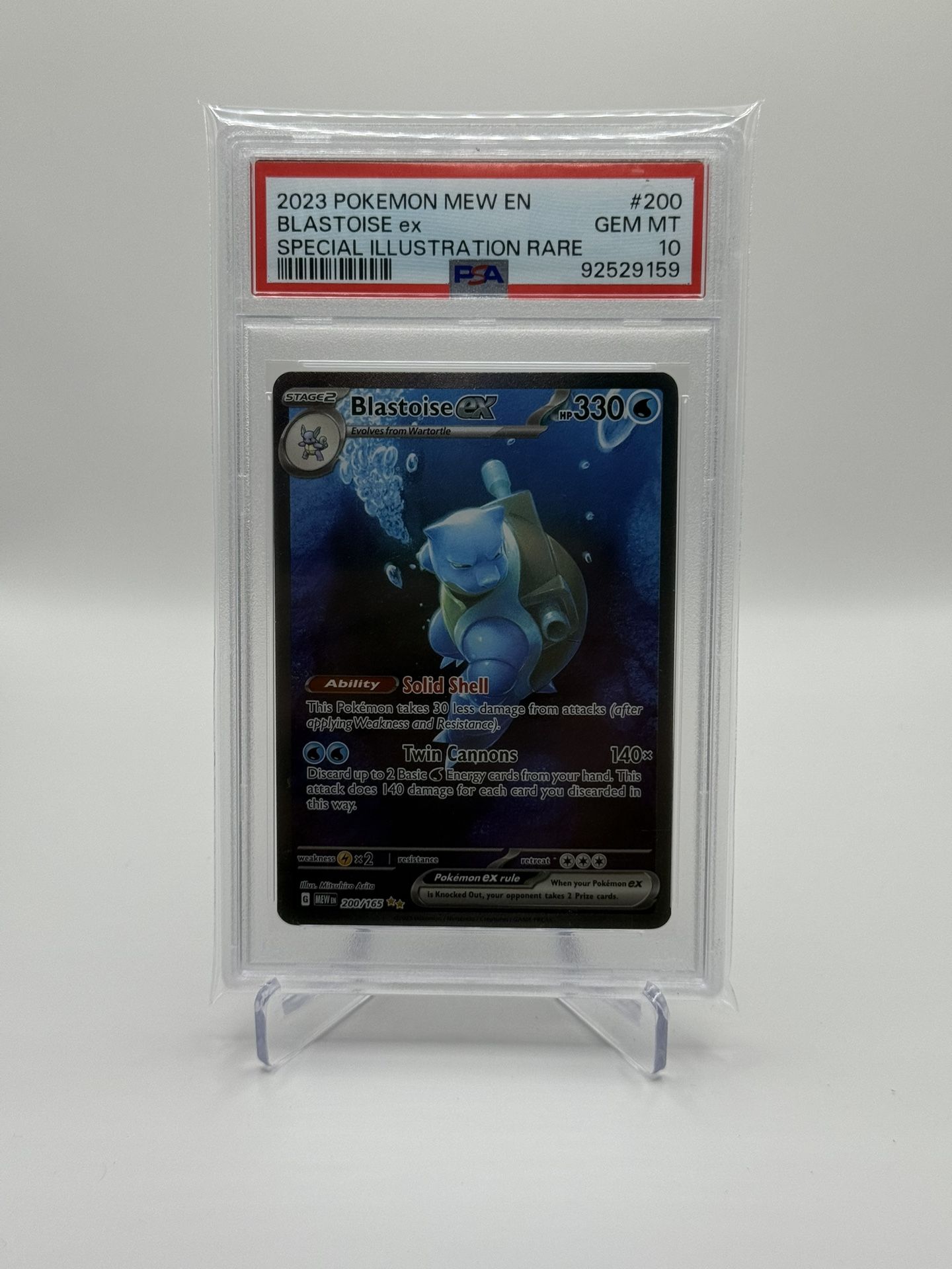 BLASTOISE EX PSA 10 2023 POKEMON MEW EN SCARLET & VIOLET 151 #200/165