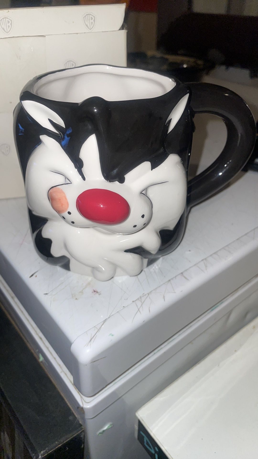 Vintage 1996 NWT Sylvester & Tweety Bird mug figural shape Warner Bros.
