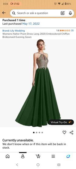 Lily Wedding Halter Prom Gown Green Chiffon