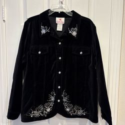Quaker Factory women’s Jacket black with rhinestones - size XL- Country Clothes - Simi Valley