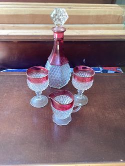 Rare Luxury Vintage France Crystal Liquor Set