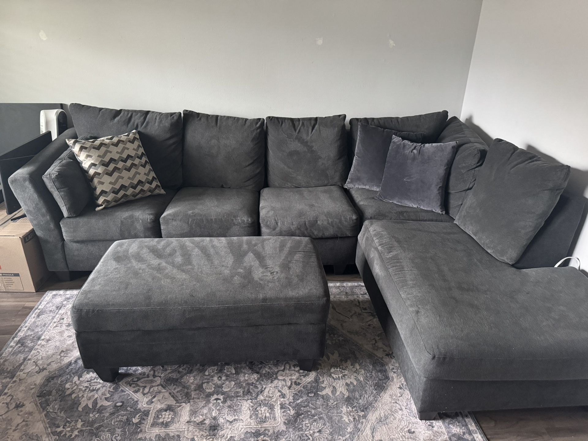 Chaise Sectional With Ottoman