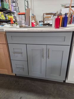 Gray Shaker Bathroom Vanity 36"