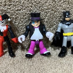 Imaginext DC Comics Batman Harley Quinn Penguin lot of 3
