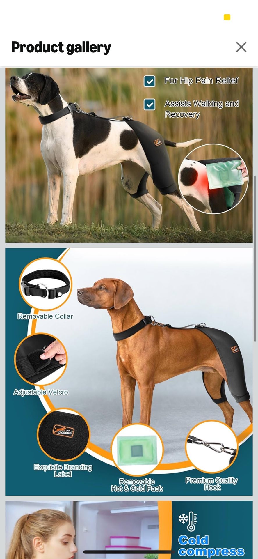 Dog Hip Brace with Hot/Cold Compress, Support for Hip Dysplasia, Arthritis, Back Leg limping, Prevents Hip Joint Issues, Reduce Hip Pain etc(Male Dog,