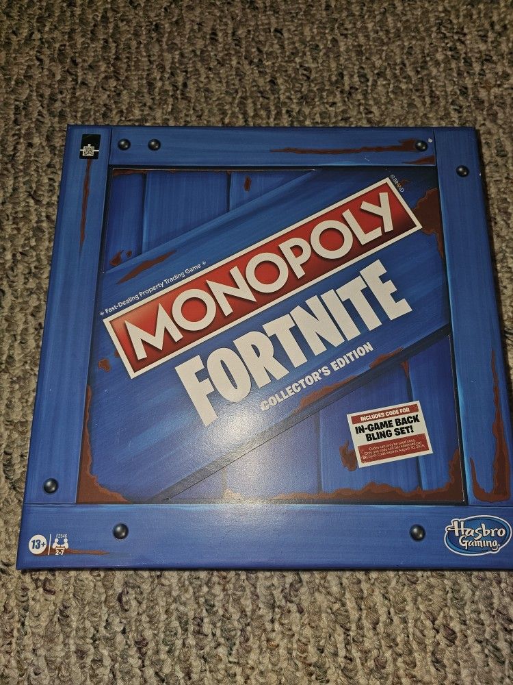 Sealed Fortnite Monopoly With Code For Back Blings