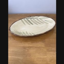 Tiki Tropical Glass Serving Plate 