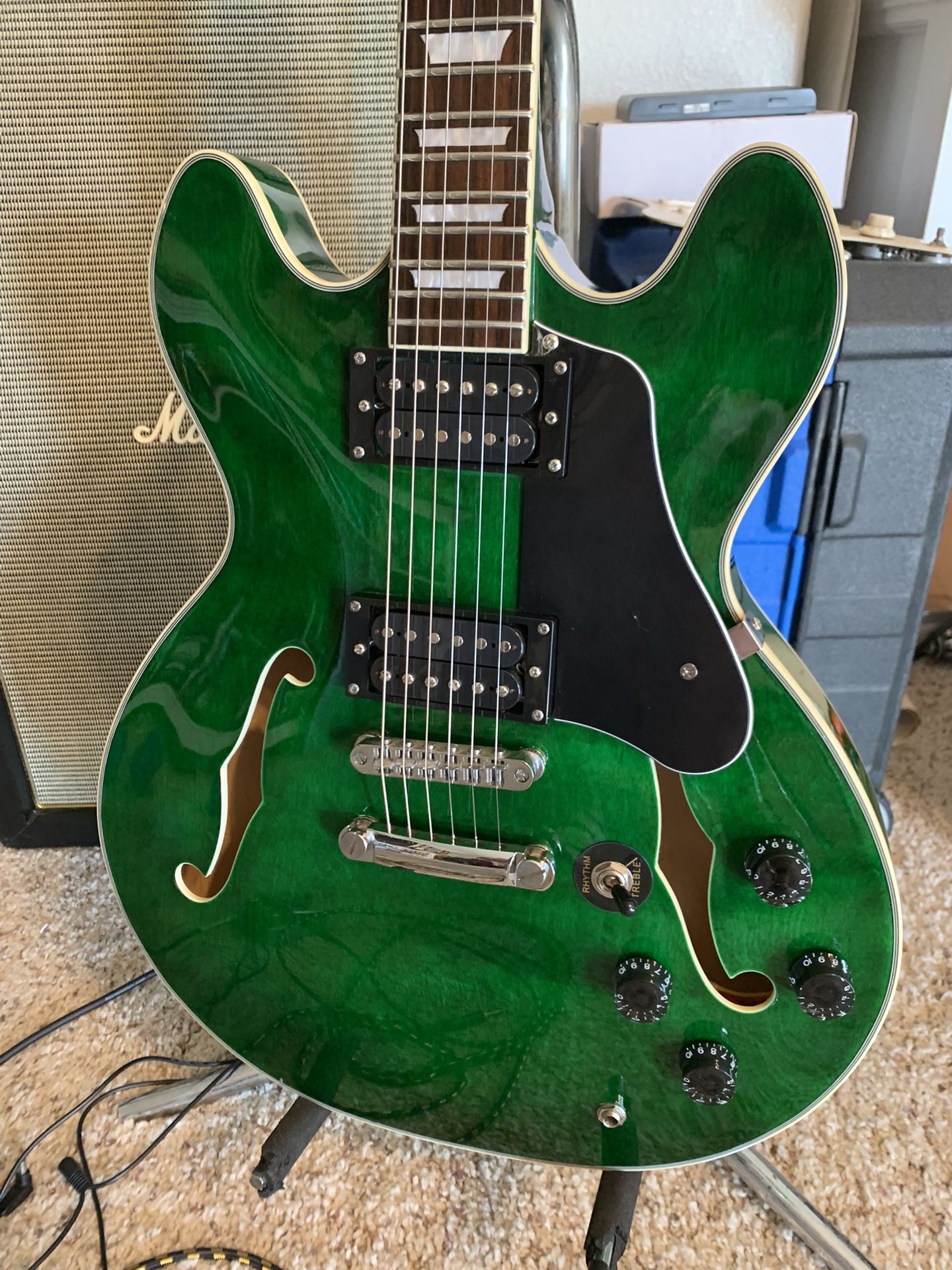 Beautiful Firefly FF338 Semi-Hollowbody Electric Guitar - Emerald Green!