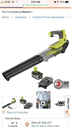 Ryobi 18V Jet Fan Blower Kit