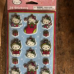 2008 SANRIO CHRISTMAS HELLO KITTY PUFFY STICKERS 28 STICKERS 1 SHEET SEALED 