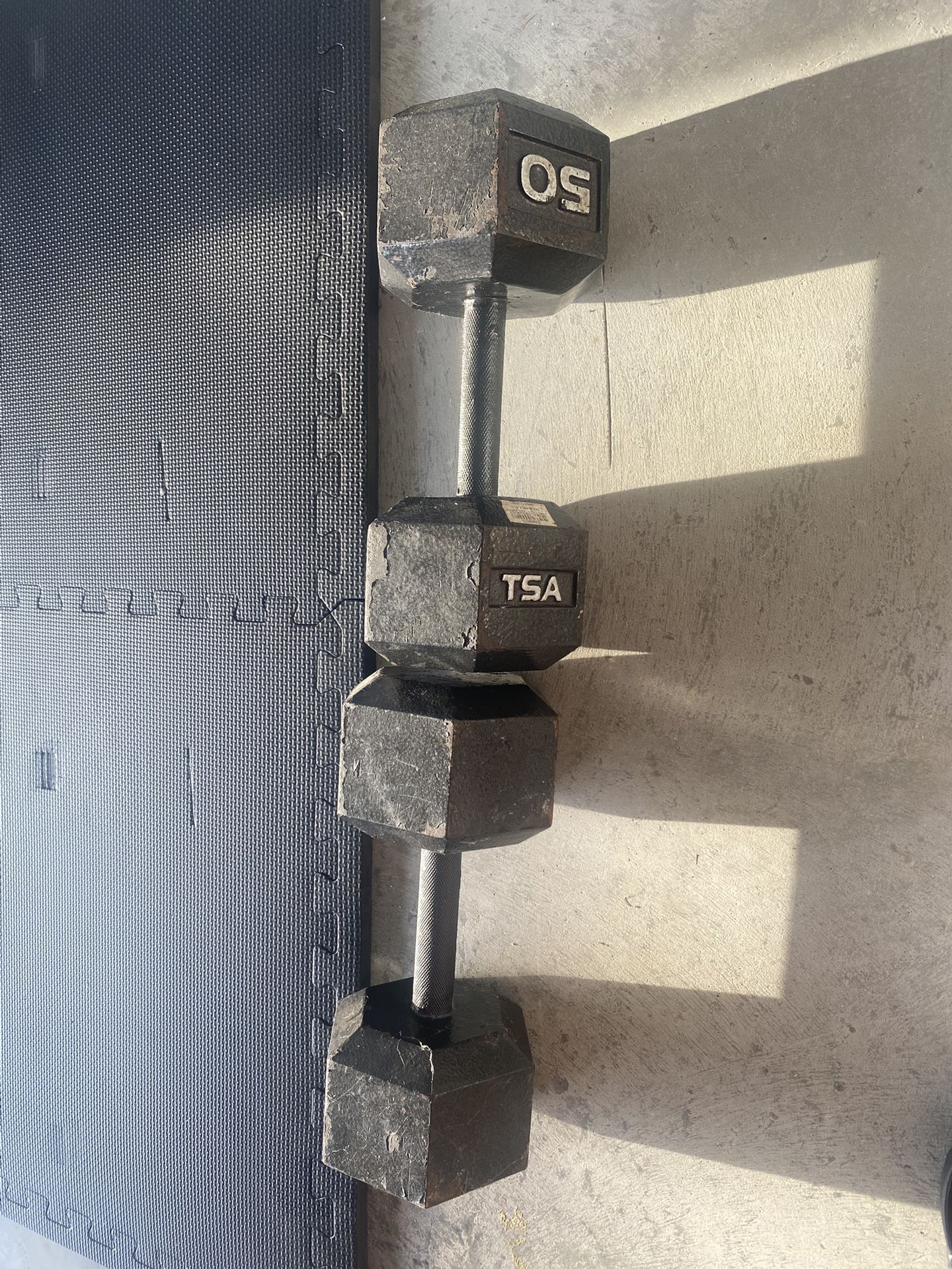 Pair 50 Pound Dumbbell And Free Pair 15 Pound Dumbbell