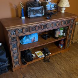 Decorative antique furniture with iron inlays