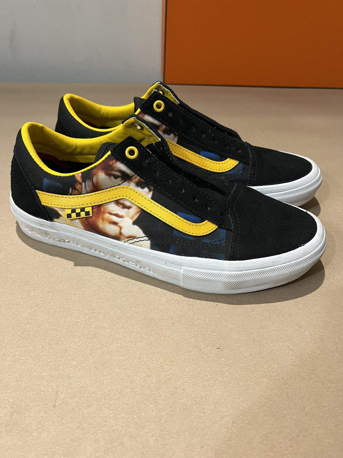 NEW Vans x Bruce Lee Skate Old Skool Black Yellow Casual Shoe Sneaker Mens 