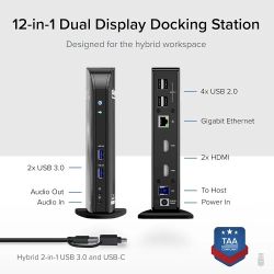 Plugable USB 3.0 Universal Laptop Docking Station Dual HDMI Monitor 