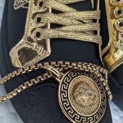 Versace Shoes 10.5/ Necklace 22/Ring Size 11