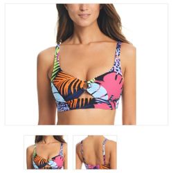 Bar lII Women's Palm Prowl O-Ring Bikini Top, Created for Macy's - Multi, S & M
