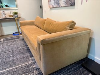 CB2 Ceva Queen Sleeper Sofa in Como Camel Velvet