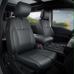 New for Ford F150 Seat Covers 2015-2023 2024 2025 2026,Full Set Leather Waterproof Black Trucks Pickup Seat Covers Custom Fit for Ford F150 Accessorie