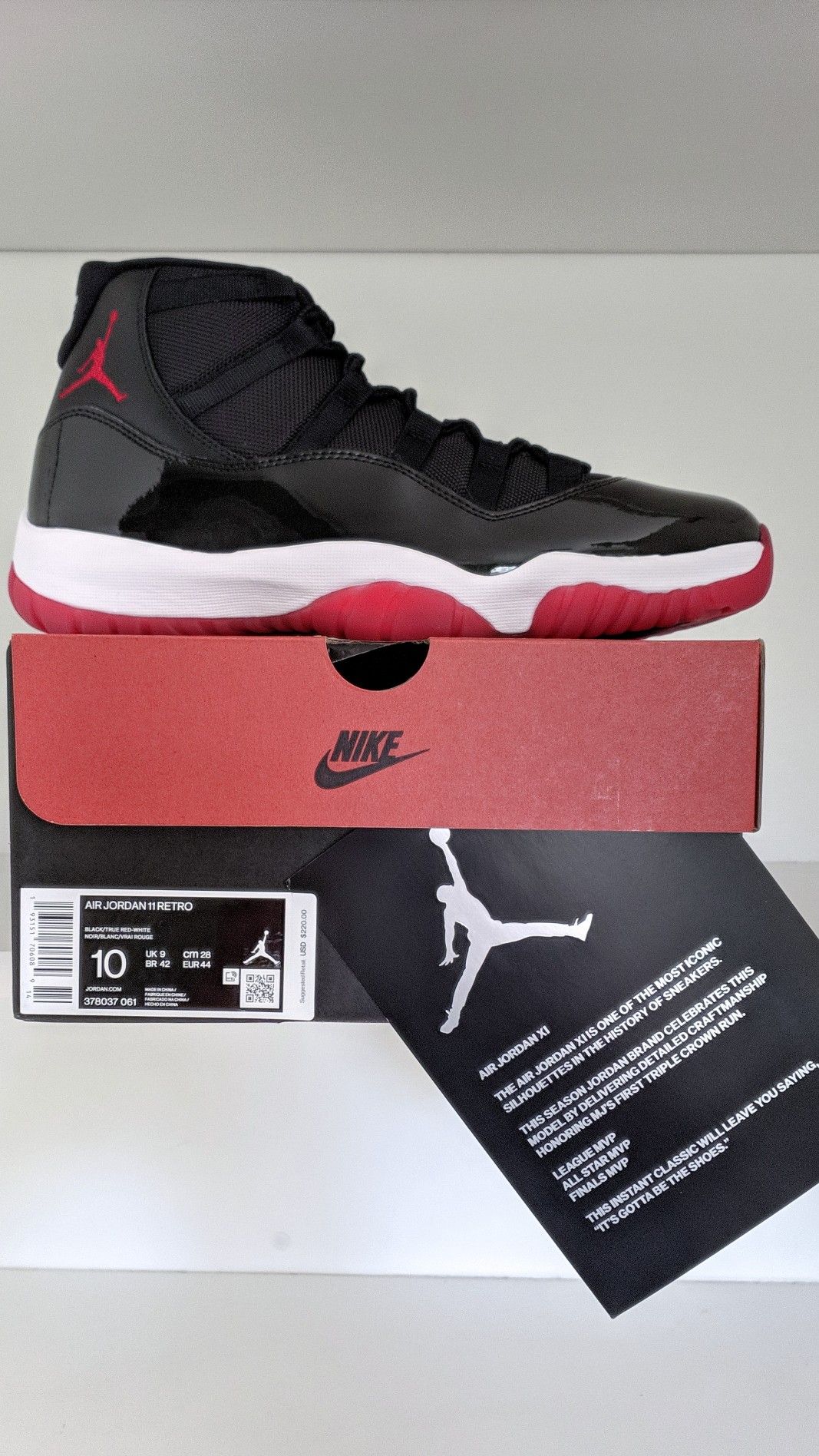 Size 10 Nike Air Jordan 11 Retro Bred 2019 Breds